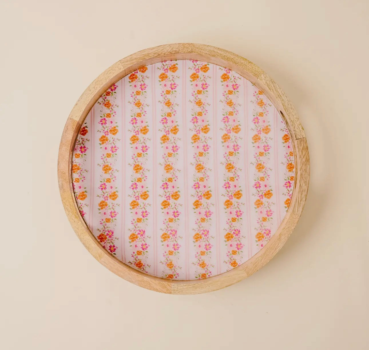 Large Wood enamel tray