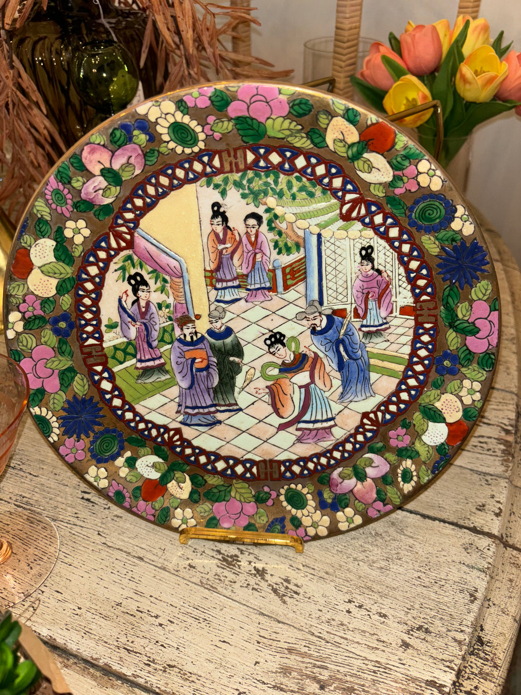 Antique small rosé medallion plate