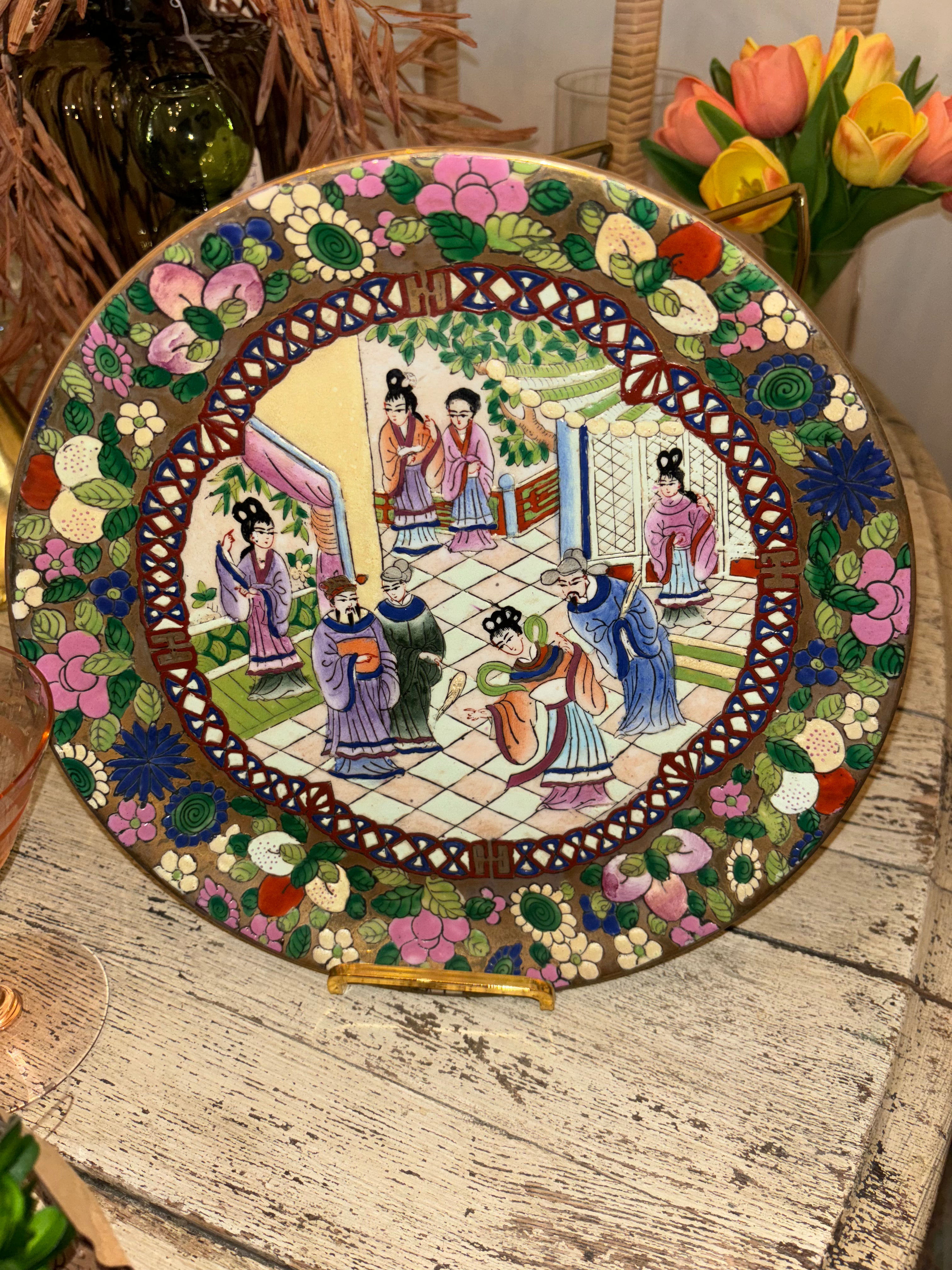 Antique Rose Medallion Plate